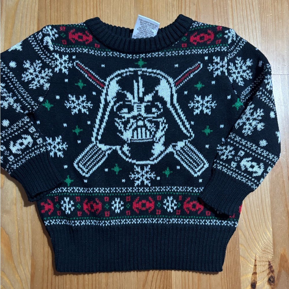Toddler Star Wars Darth Vader Christmas Sweater Size 18M